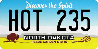 ND license plate HOT235