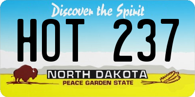 ND license plate HOT237