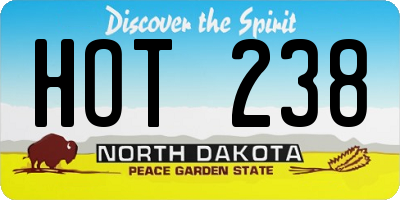 ND license plate HOT238