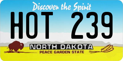 ND license plate HOT239