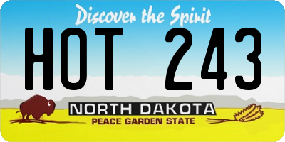 ND license plate HOT243