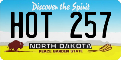 ND license plate HOT257