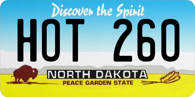 ND license plate HOT260