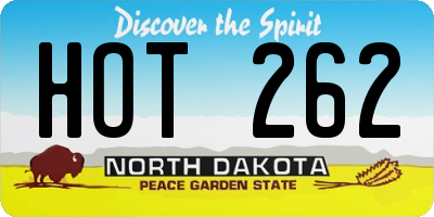 ND license plate HOT262