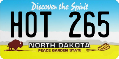 ND license plate HOT265