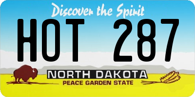 ND license plate HOT287
