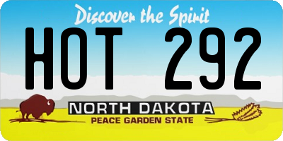 ND license plate HOT292