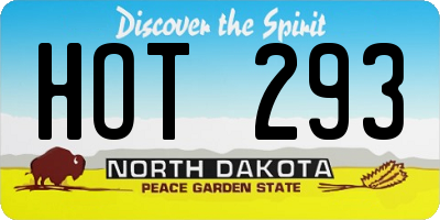 ND license plate HOT293