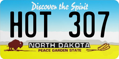 ND license plate HOT307