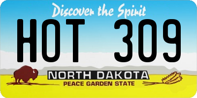 ND license plate HOT309