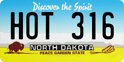 ND license plate HOT316