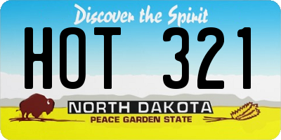 ND license plate HOT321