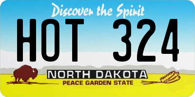 ND license plate HOT324
