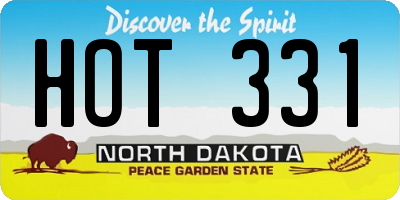 ND license plate HOT331