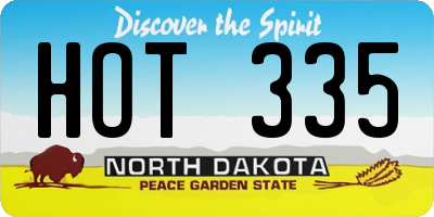 ND license plate HOT335
