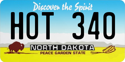 ND license plate HOT340