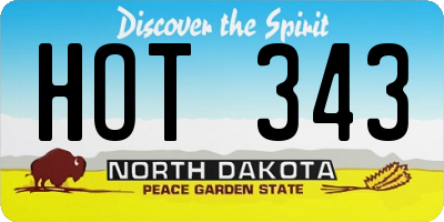 ND license plate HOT343