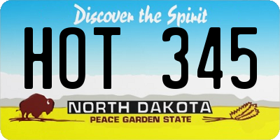 ND license plate HOT345