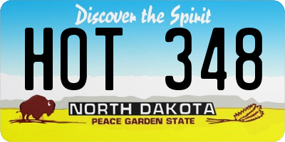 ND license plate HOT348