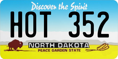 ND license plate HOT352