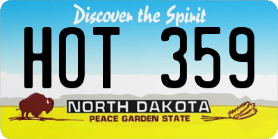 ND license plate HOT359
