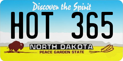 ND license plate HOT365