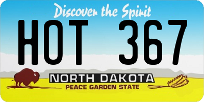 ND license plate HOT367
