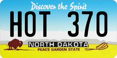 ND license plate HOT370