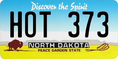 ND license plate HOT373