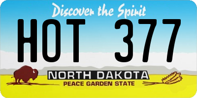 ND license plate HOT377