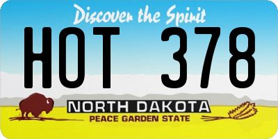 ND license plate HOT378