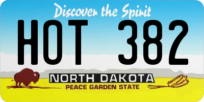 ND license plate HOT382