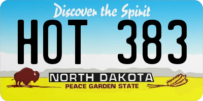 ND license plate HOT383