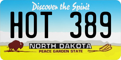 ND license plate HOT389