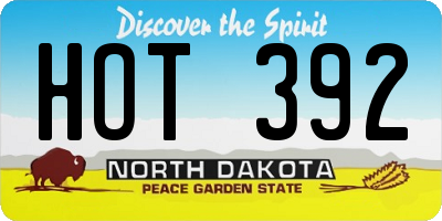 ND license plate HOT392