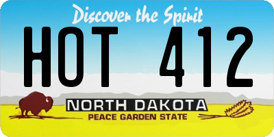 ND license plate HOT412