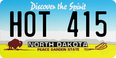 ND license plate HOT415