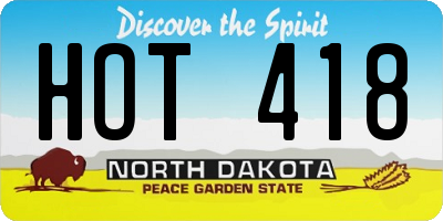 ND license plate HOT418