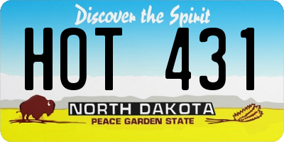 ND license plate HOT431