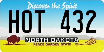 ND license plate HOT432