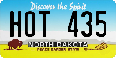 ND license plate HOT435