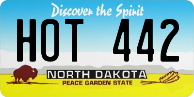 ND license plate HOT442