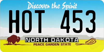 ND license plate HOT453