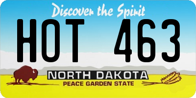 ND license plate HOT463