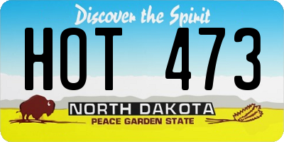 ND license plate HOT473