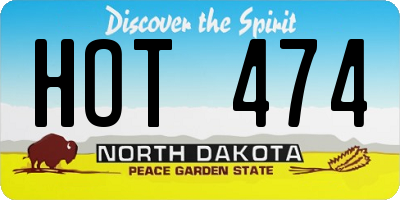 ND license plate HOT474