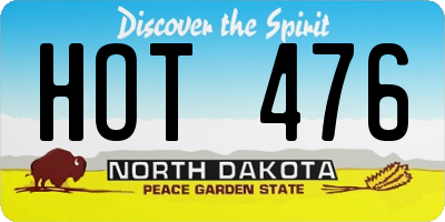 ND license plate HOT476