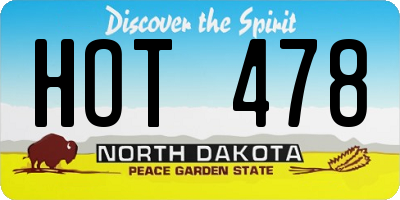 ND license plate HOT478
