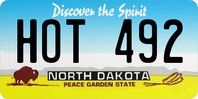 ND license plate HOT492