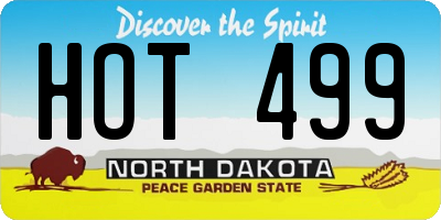 ND license plate HOT499